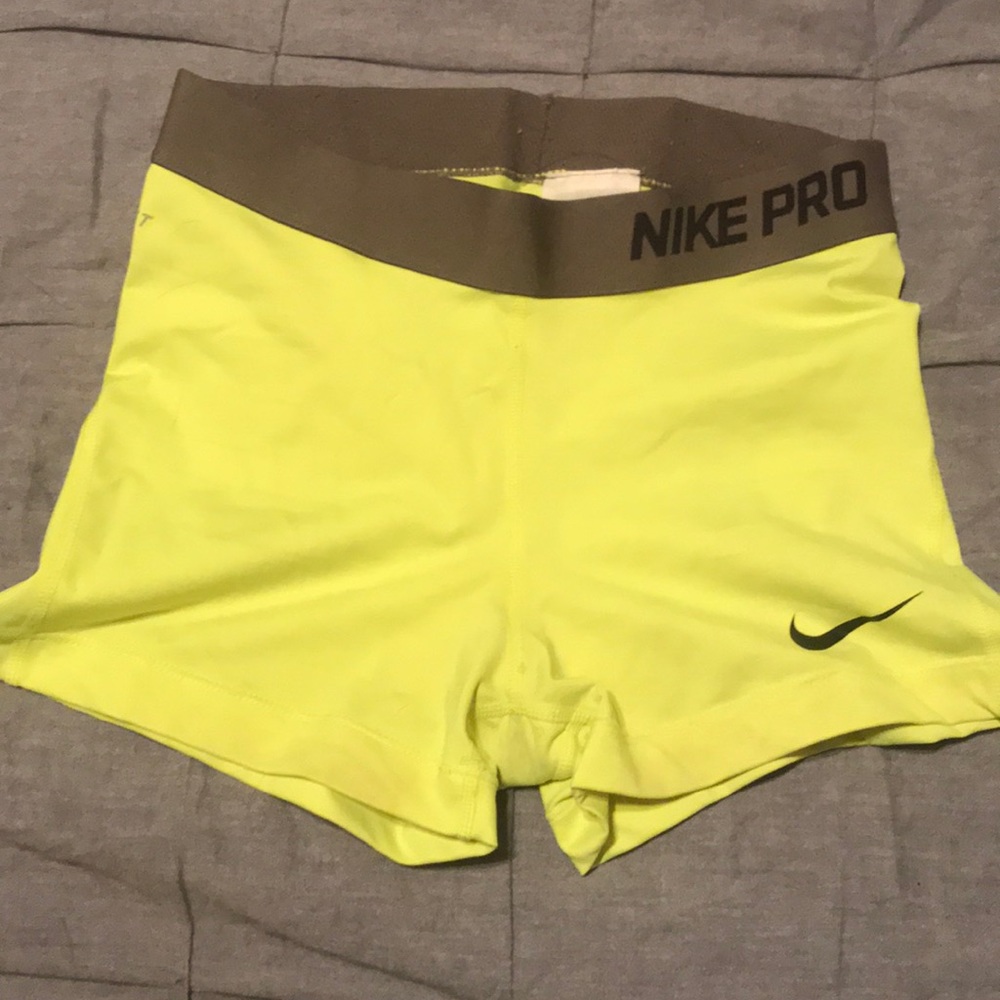 Neon yellow Nike pro spandex